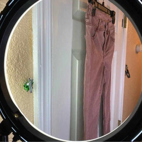 American Eagle Women 0 Jeggings Jeans Super Stretch AEO Sateen Low Rise Pockets - Picture 2 of 16